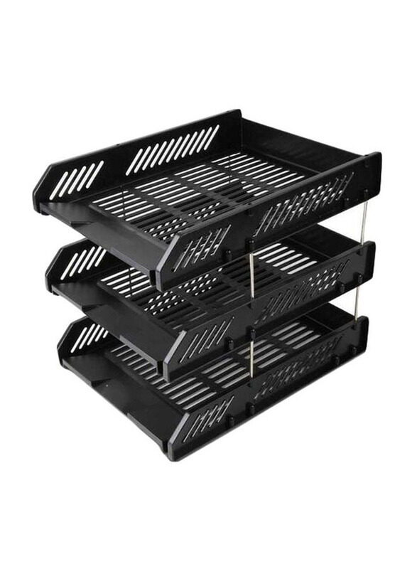 

Deli 3-Tier Document Tray, 9208, Black