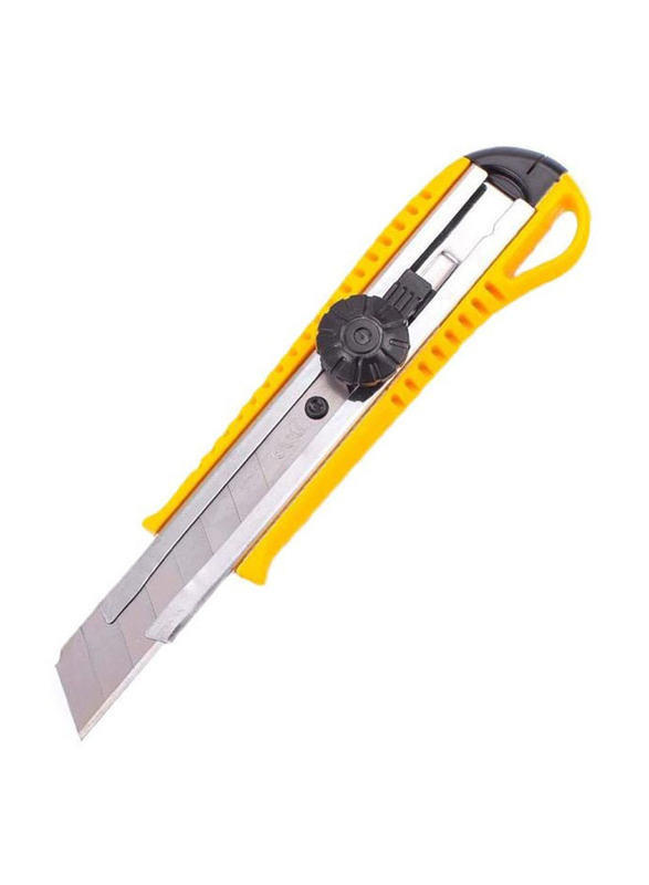 Deli Swivel Lock Steel Blade Cutter, E2044, Yellow/Silver/Black