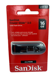 SanDisk 16GB Cruzer Glide USB 3.0 Flash Drive, SDCZ600-016G-G35, Black