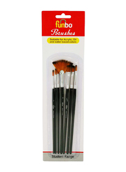 Funbo Multi Purpose Brush Set, 7 Pieces, Black/Silver