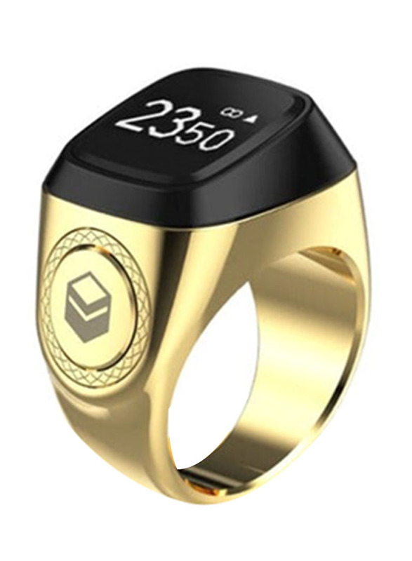 iQibla Tasbih Zikr Metal Smart Ring, 20mm, Gold