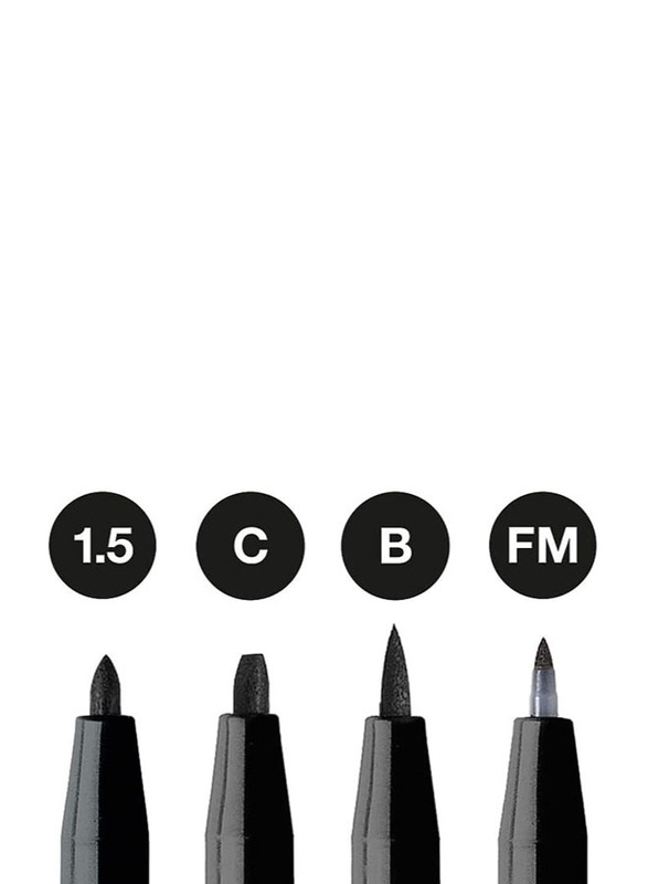 Faber-Castell PITT Artist Pens, 4 Pieces, Black