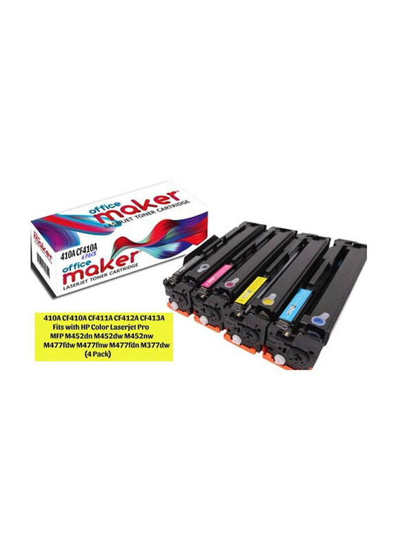 

Generic Office Maker 410A Black and Tri-Color Toner, 4 Piece