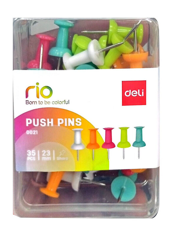 

Deli 35-Piece Push Pin Set, E0021, Multicolour