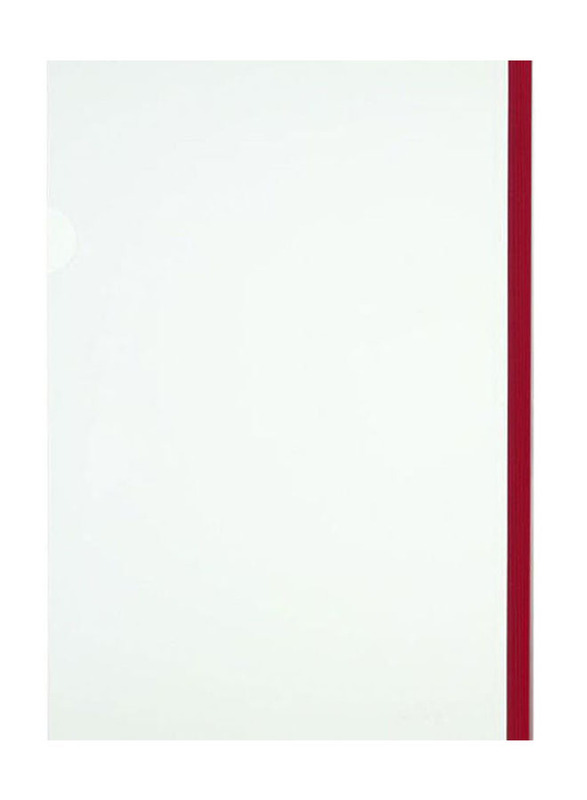 Deli A4 Size Sliding Bar Report File, 5 Pieces, Red