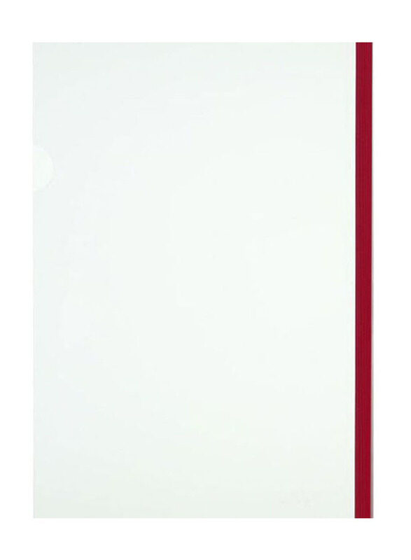 Deli A4 Size Sliding Bar Report File, 5 Pieces, Red