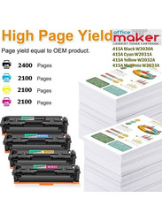 Office Maker 415A Multicolour Toner Cartridge, 4 Pieces