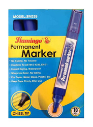 Flamingo 10-Piece Permanent Marker, Blue