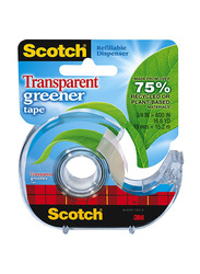 Scotch Transparent Greener Tape with 2 Piece Dispenser, Multicolour