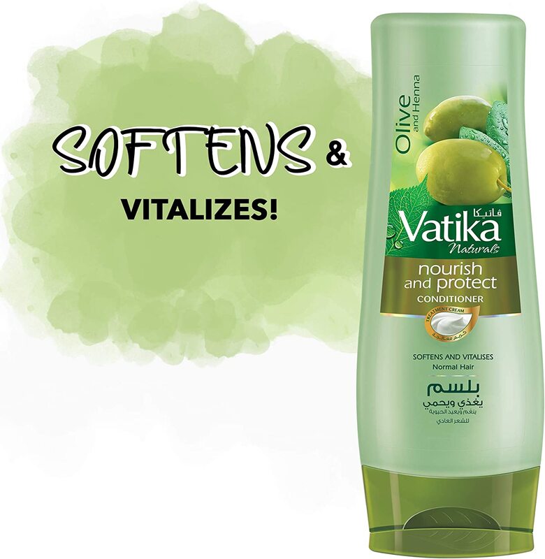 Vatika Naturals Nourish and Protect Conditioner Enriched with Olive and Henna for Normal Hair, 400ml