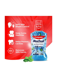 Colgate MaxFresh Plax Antibacterial Mouthwash Peppermint 24/7 Fresh Breath 10X longer cooling Fresh, 4 x 250ml