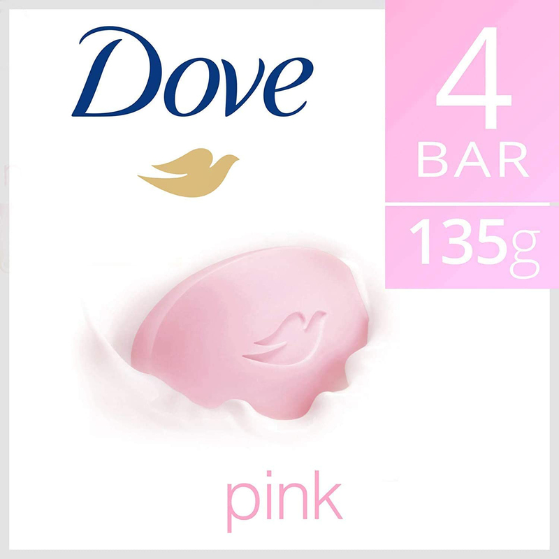 Dove Moisturising Beauty Cream Bar Soap Pink, 4 x 135g