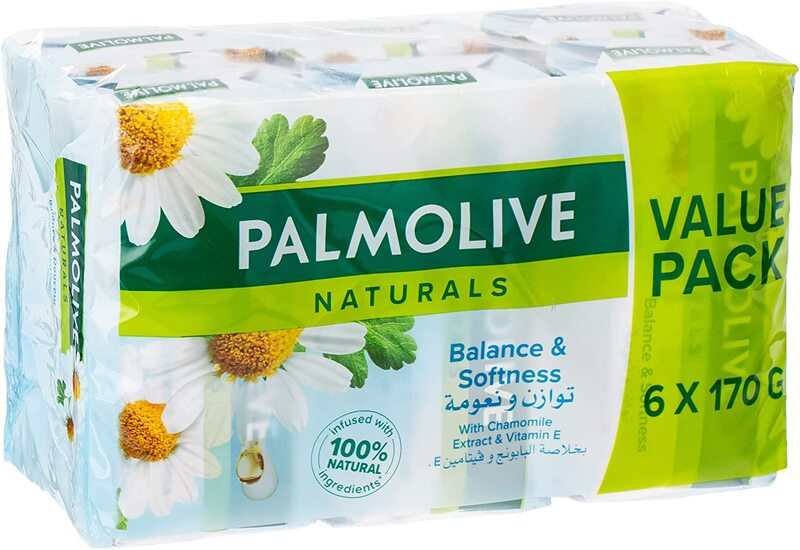 Palmolive Naturals Balanced and Softness Bar Soap, 170gm, 6 Pieces