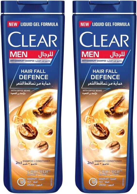 

Clear Anti-Dandruff Shampoo for Men Hair Fall Defence, 2 x 400ml