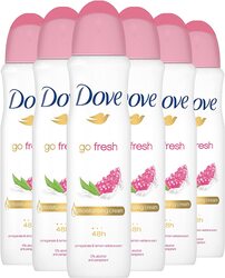Dove Go Fresh Pomegranate & Lemon Verbena Deodorant Spray, 6 x 150ml