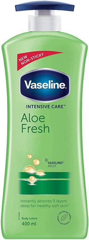 Vaseline Intensive Care Aloe Fresh Body Lotion, 400gm + Dove Cream Beauty Bathing Bar, 100gm, 2 Pieces
