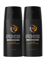 AXE Deodorant Aerosol Men Dark Temptation, 2 x 150ml