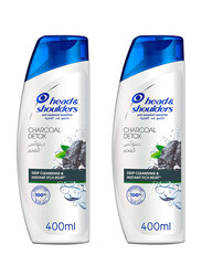 Head & Shoulders Charcoal Detox Anti-Dandruff Shampoo, 2 Pieces x 400ml