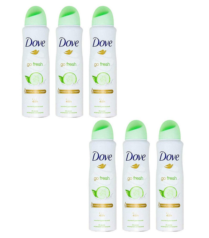 Dove Cucumber & Green Tea Anti-Perspirant Deodorant Spray, 150ml, 6 Pieces