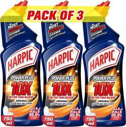 Harpic Original Power Plus 10 x Most Powerful Toilet Cleaner, 3 x 750ml