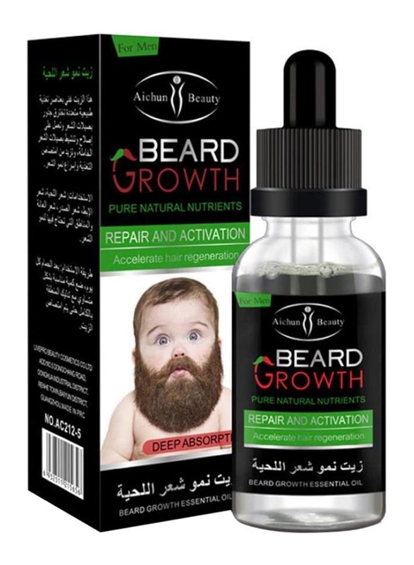 Aichun Beauty Beard Grow Oil for Men, Clear, 70ml
