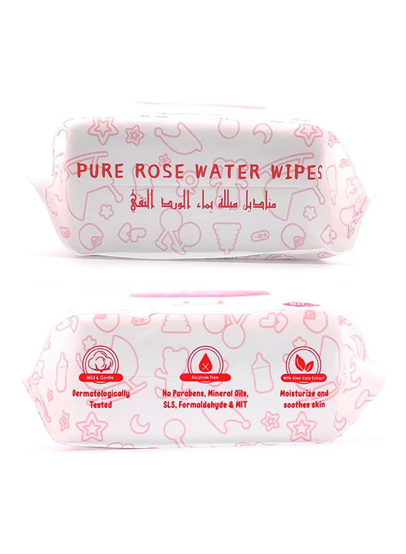 Smile+ 4-Piece Pure Rose Water Wipes, 320 Wipes