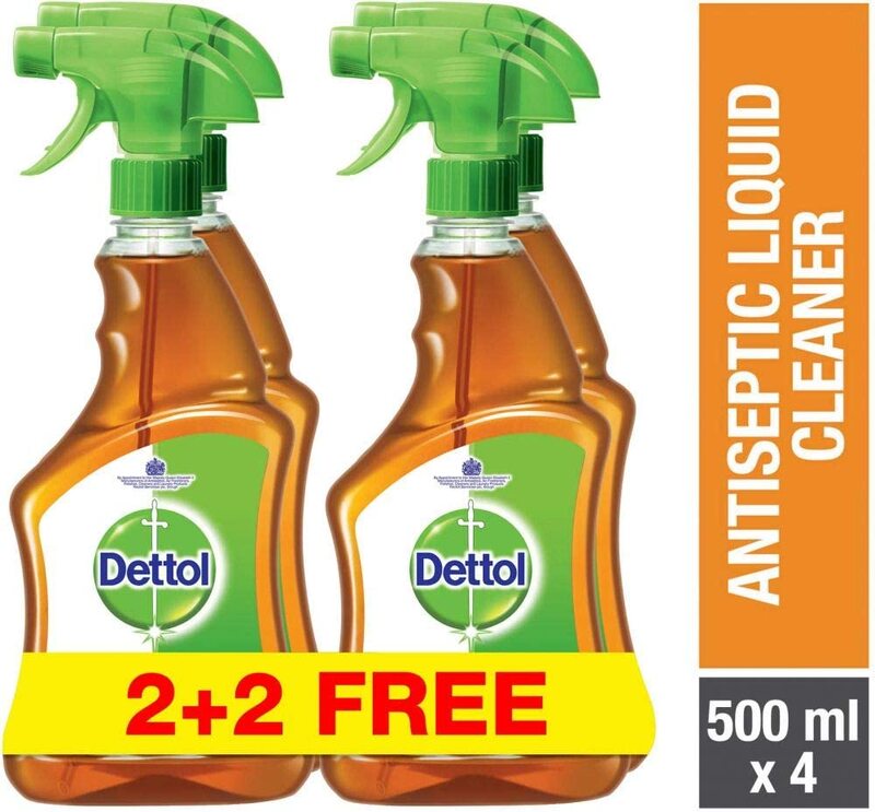 Dettol Surface Disinfectant Cleaner Spray, 4 x 500ml