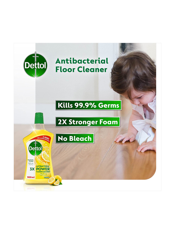 Dettol Lemon Antibacterial Power Floor Cleaner, 900ml