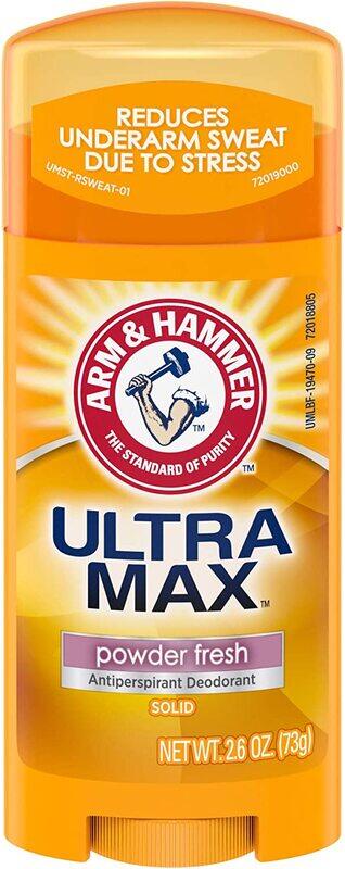 

Arm & Hammer Ultramax Deodorant and Antiperspirant Solid, Powder Fresh, 73gm, 6 Pieces