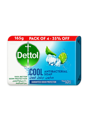 Dettol Cool Anti-Bacterial Bathing Soap Bar, 4 x 165g