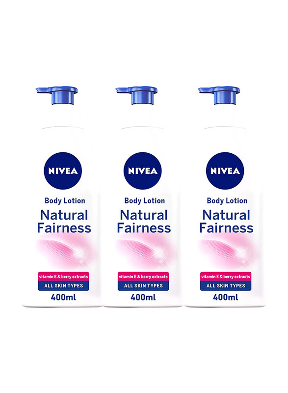 

Nivea Natural Fairness Liquorice & Berry Body Lotion, 3 x 400ml