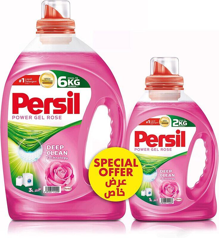 

Persil Rose Liquid Laundry Detergent Power Gel, 3 + 1 Liter