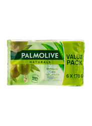 Palmolive Naturals Bar Soap Smooth and Moisture with Aloe and Olive, 6 x 170g