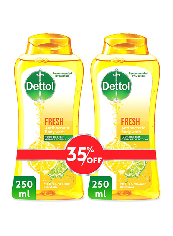 

Dettol Citrus & Orange Blossom Fresh Anti-Bacterial Body Wash, 2 x 250ml