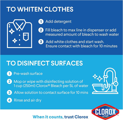 Clorox Original Scent Bleach Liquid Household Cleaner and Disinfectant, 1.89L