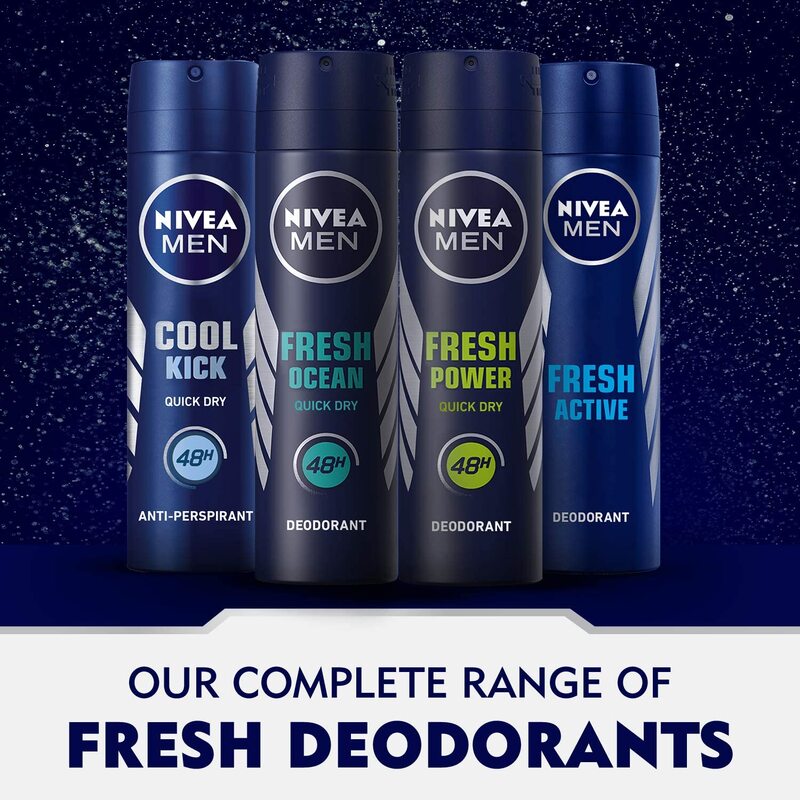 Nivea Cool Kick Fresh Scent Deodorant for Men, 150ml