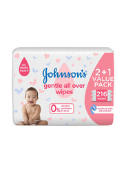 Johnson's 216 Count Gentle All Over Baby Wipes