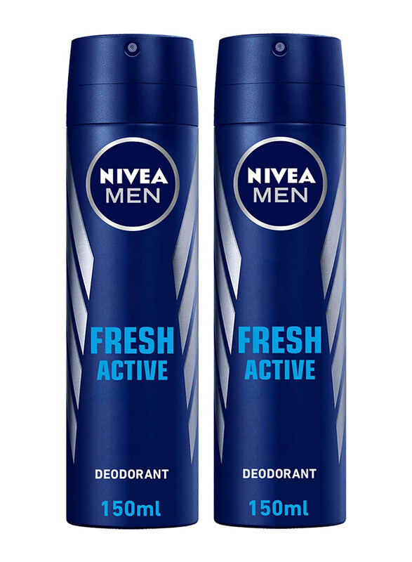 

Nivea Men Fresh Active Antiperspirant for Men Fresh Scent Spray, 2 x 150ml