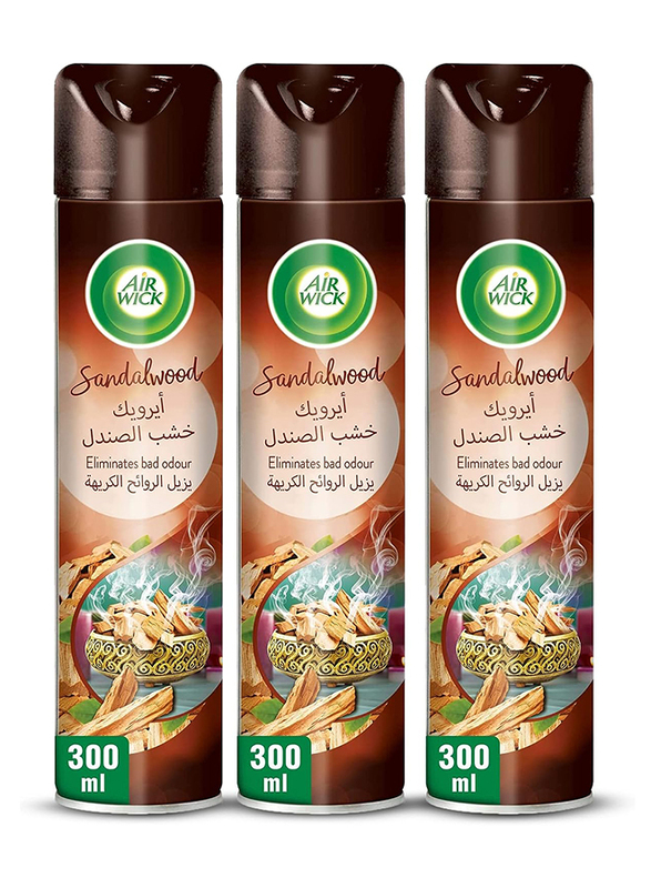 

Air Wick Sandalwood Aerosol Air Freshener, 3 x 300ml