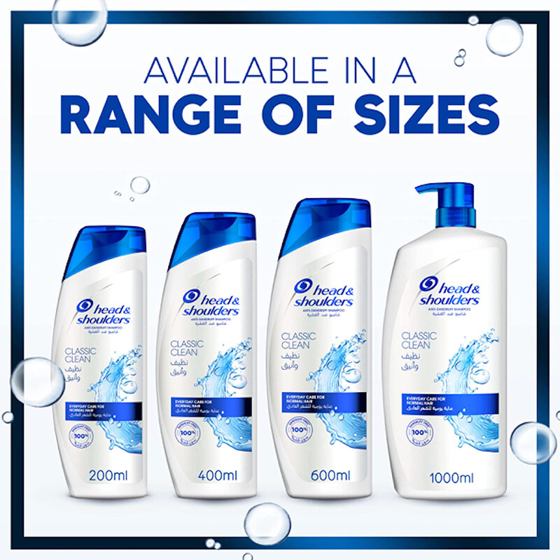 Head & Shoulders Classic Clean Anti-Dandruff Shampoo, 2 Pieces x 400ml