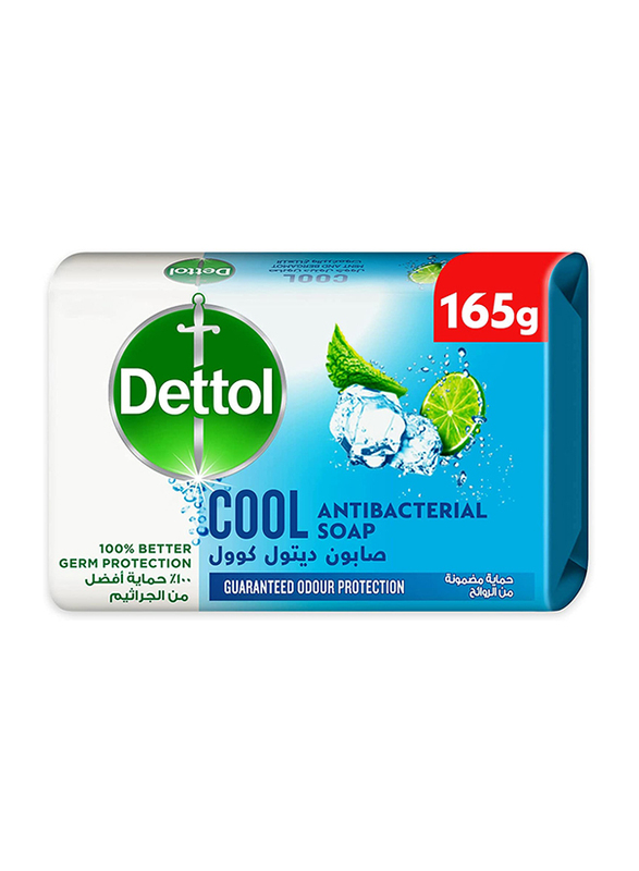 Dettol Cool Anti-Bacterial Bathing Soap Bar Mint & Bergamot Fragrance, 165g