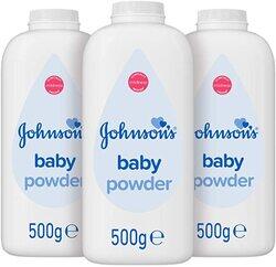 Johnson's Baby Powder, 500gm, 3 Pieces