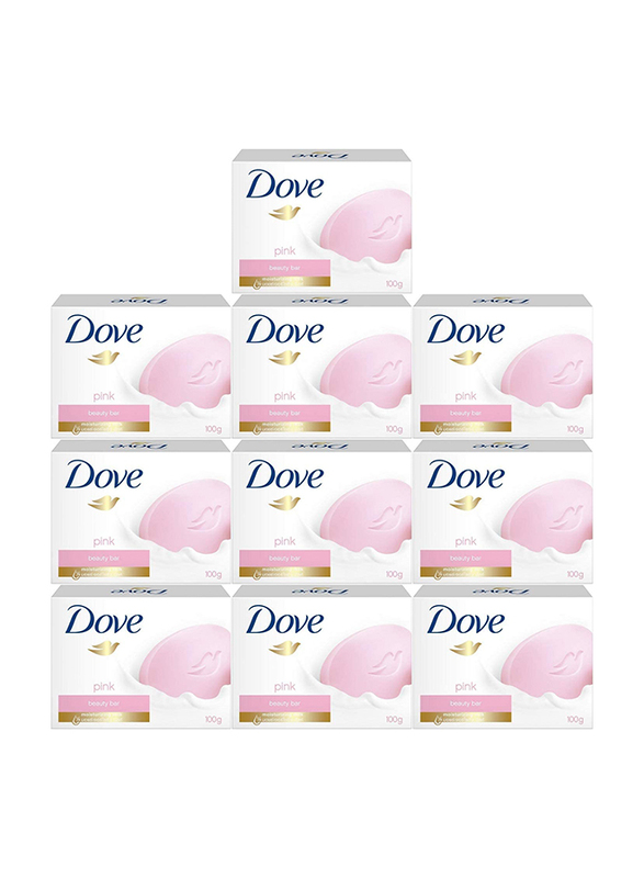 Dove Pink Beauty Cream Bar Soap, 10 x 100g
