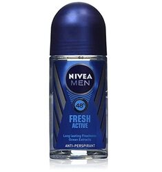 Nivea Fresh Active Men's Antiperspirant & Deodorant Roll-On, 2 x 50ml