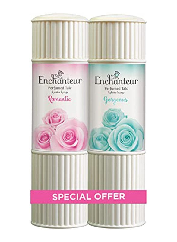 

Enchanteur Talcum Powder Romantic & Gorgeous, Multicolour, Pack 2 x 250g