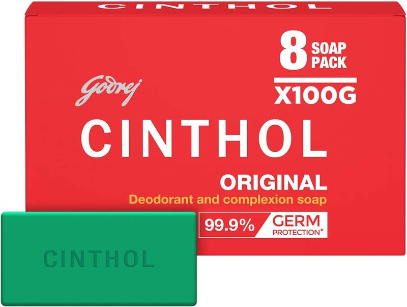 Cinthol Original Deodarant & Complexion Bath Soap, 100g, 8 Pieces