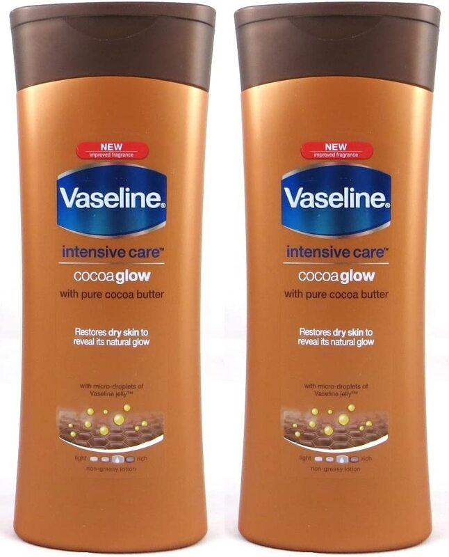 Vaseline Intensive Care Cocoa Glow Body Lotion, 400ml, 2 Pieces
