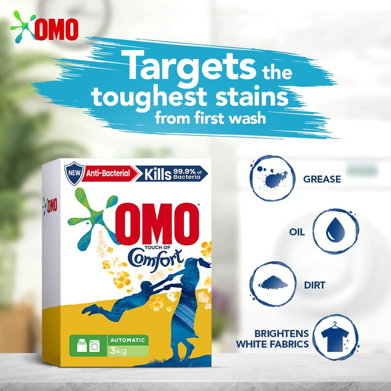Omo Antibacterial Cloth Washing Active Detergent, 2 x 2.25Kg