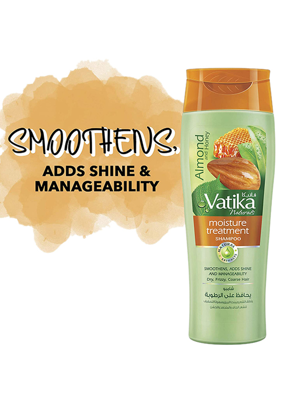 Vatika Naturals Moisture Treatment Shampoo Enriched with Almond and Honey, 2 Pieces x 200ml