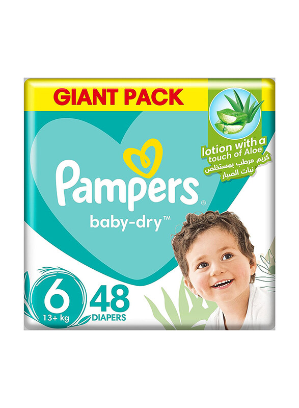 

Pampers Baby-Dry Diapers with Leakage Protection, Size 6, 13+ Kg, 48 Piece